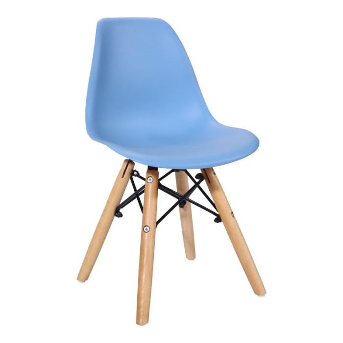 Scaun Julita pentru copii albastru din PP si lemn de fag Natural 35x31x58cm