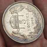 Ungaria 5 KORONA 1908 , argint