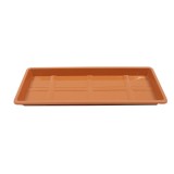 Farfurie jardiniera Carina, plastic, interior / exterior, teracota, 37.7 x 15.5 x 2.45 cm