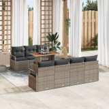 vidaXL Set de canapele pentru grădină 8 pcs Gri Rattan poli 3358407