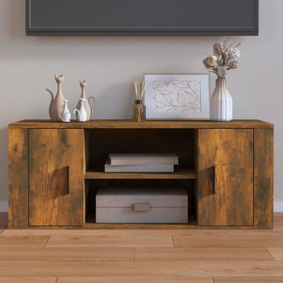 Gossi comoda tv, stejar fumuriu, 100x35x40 cm, lemn prelucrat foto
