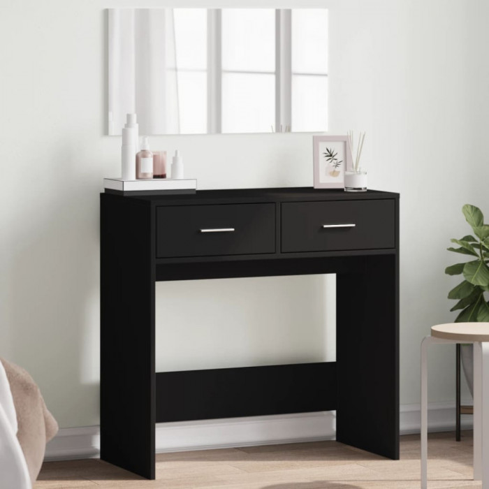 Gossi masa de toaleta cu oglinda, negru, 80x39x80 cm