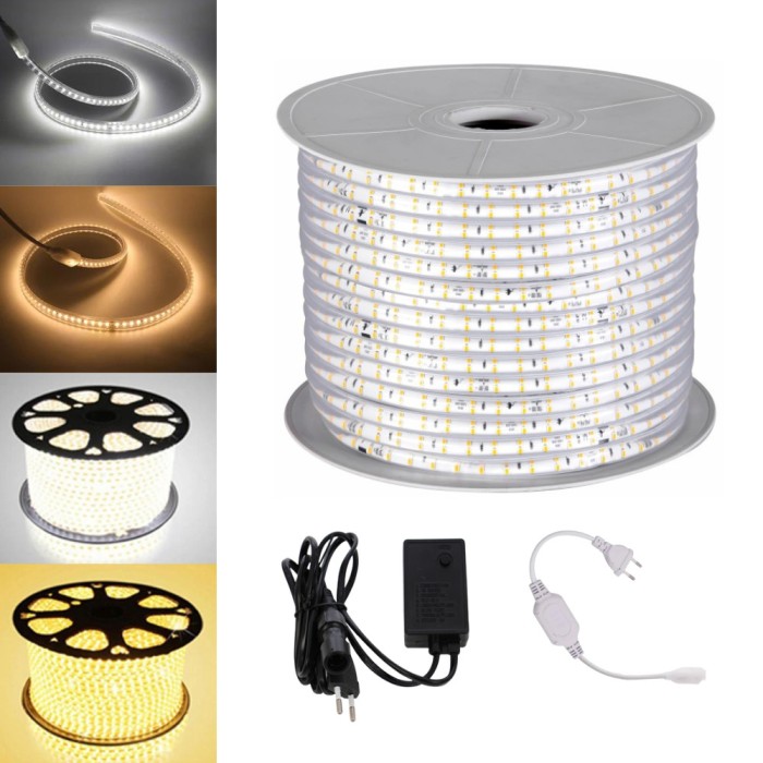 Instalatie tip banda LED, alb rece/cald, 100m, 220V, controller