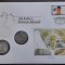 FDC SI 2 MONEDE-DDR- 10 MARK 1989 + RFG 10 MARK 1989 ARGINT, 40 ANI GERMANIA