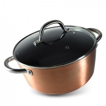 Oala cu capac, Strend Pro MagicHome Copper Line, 28cm, 6 L, cupru si otel  emailat | Okazii.ro