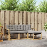 vidaXL Set de canapele de exterior cu pernă 4 pcs Alb și gri deschis 3389361