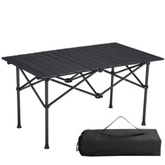 Masa pliabila Navaris din aluminiu, 95x55 cm, versatila, negru, NAV0000272F001C