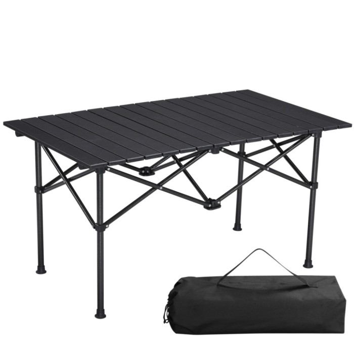 Masa pliabila Navaris din aluminiu, 95x55 cm, versatila, negru, NAV0000272F001C
