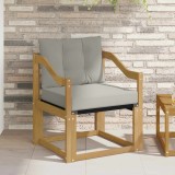 vidaXL Canapea de exterior Lemn Solid de Acacia Alb și gri deschis 3439049