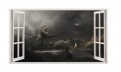 Sticker decorativ cu Dinozauri, 85 cm, 4302ST foto