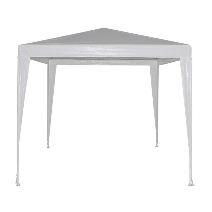 Pavilion gradina, 2.4 x 2.4 m, patrat, cadru metalic, Alb