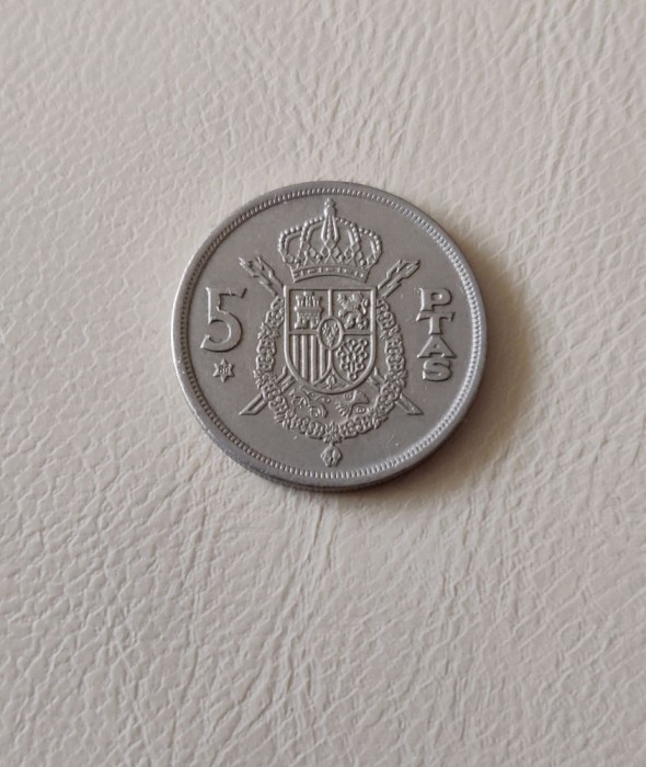 Spania - 5 pesetas (1975) - regele Juan Carlos I - monedă s317