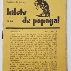 BILETE DE PAPAGAL , REVISTA , DIRECTOR TUDOR ARGHEZI , NR. 14 , VOLUMUL I , ANII '37 - ' 38