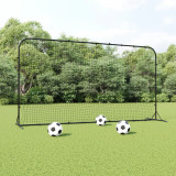 Plasa de ricoseu fotbal, negru, 366x90x183 cm, HDPE GartenMobel Dekor, vidaXL