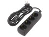 Prelungitor Schuko 4 Prize PVC Negru 3x1,5mm2