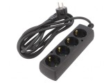 Prelungitor Schuko 4 Prize PVC Negru 3x1,5mm2