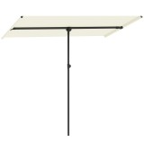 Outsunny Umbrelă de soare 180 de grade rotativă, &icirc;nălțime reglabilă, umbrelă de grădină cu st&acirc;lp de aluminiu 150x205 cm Bej | Aosom Romania