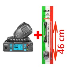 PACHET Statie Radio CB AVANTI Delta VOX 15 12v 24v + Antena Radio CB AVANTI Aldo Precalibrata 46cm
