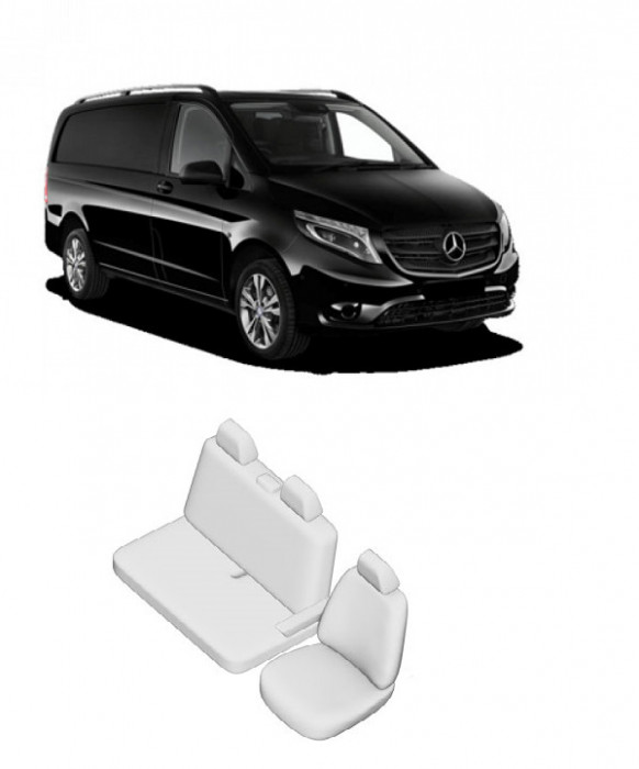 Set huse scaune dedicate Mercedes Vito W447 (2015-2020) 2+1 Locuri