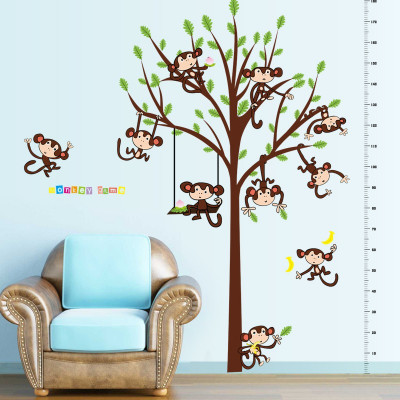 Sticker decorativ, masuratoare cu maimutele, 182 cm, 89STK foto