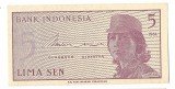 Bancnota 5 sen 1964 - Indonezia, UNC