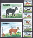 Ghana 1994 fauna antilope MI 2081-2086 + 2 bl. 261, 262 MNH ww82