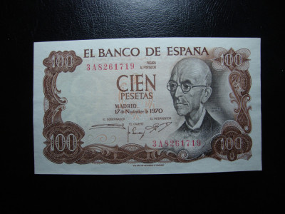 SPANIA 100 PESETAS 1970 UNC foto