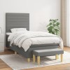 VidaXL Pat box spring cu saltea, gri &icirc;nchis, 80x200 cm, textil 3137190