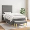 vidaXL Pat box spring cu saltea, gri &icirc;nchis, 80x200 cm, textil 3137190