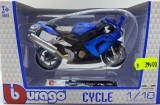 Macheta motocicleta Kawasaki ninja zx-10r, blue scara 1/18