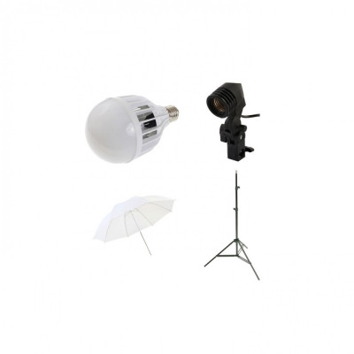 Starter kit lumina continua foto-video umbrela de difuzie si bec LED 48W 6500K foto