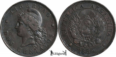 1889, 2 centavos - Argentina foto