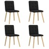 Set 4 Scaune Bucatarie Gossi Negre, Material Textil, Cadru Metal si Lemn, Confortabile si Durabile, 45x54x86 cm