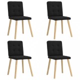 Set 4 Scaune Bucatarie Gossi Negre, Material Textil, Cadru Metal si Lemn, Confortabile si Durabile, 45x54x86 cm