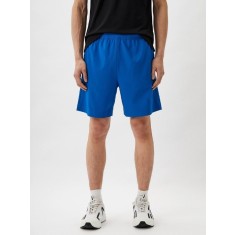 Pantaloni scurti barbati cu croiala Regular fit si imprimeu cu logo, Albastru, M