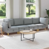 Cumpara ieftin Set de canapea modulara cu spatiu de stocare 4 buc. Gri deschis
