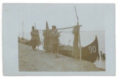 4424 - CONSTANTA, Fishermen, Romania - old postcard, real Photo - used - 1918