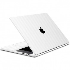 Folie Skin Compatibila cu Apple MacBook Pro Retina 15 2012/2015 - Wrap Skin Texture Carbon Alb foto