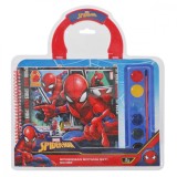 Set de pictura cu bloc si acuarele, Spiderman