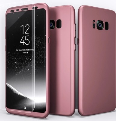 Husa protectie 360 fata + spate + folie silicon Samsung S8 , Roz foto