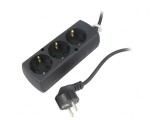 Prelungitor Schuko 3 Prize PVC Negru 3x1,5mm2