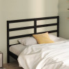 Tăblie de pat, negru, 156x4x100 cm, lemn masiv de pin, vidaXL