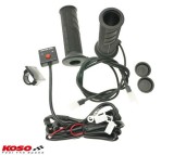 Set mansoane incalzite universale Koso - culoare: negru (ATV-uri, snowmobile) (lungime: 126 mm - pentru ghidon de 22 mm)