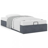 VidaXL Cadru pat otoman fără saltea Gri &icirc;nchis 100x200 cm catifea
