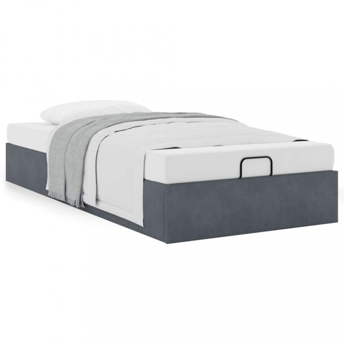 vidaXL Cadru pat otoman fără saltea Gri &icirc;nchis 100x200 cm catifea