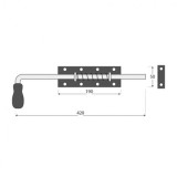 Zavor cu arc, maner lemn, negru, 420x190x50mm
