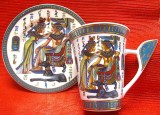 SET CANA CU FARFURIE PORTELAN ROYAL DECOR EGIPTEAN CU FARAON DESIGN FATHI MAHMOUD