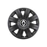 Cumpara ieftin Set 4 Capace Roti 15 inchi (R15) Cosmos Negru, Compatibile cu Renault
