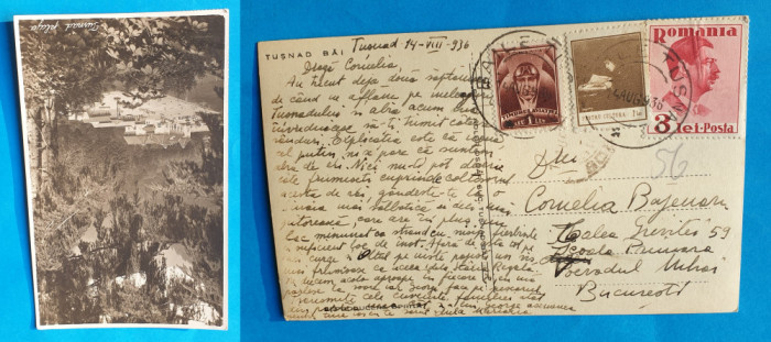 Carte Postala veche perioada Regala, circulata anul 1936 - Tusnad Bai