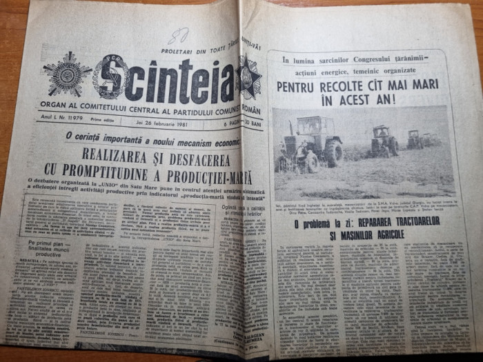 scanteia 26 februarie 1981-art.tulcea bacau,timis,vaslui